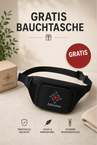 Gratis Edelvetica Bauchtasche im Wert von CHF 20.-