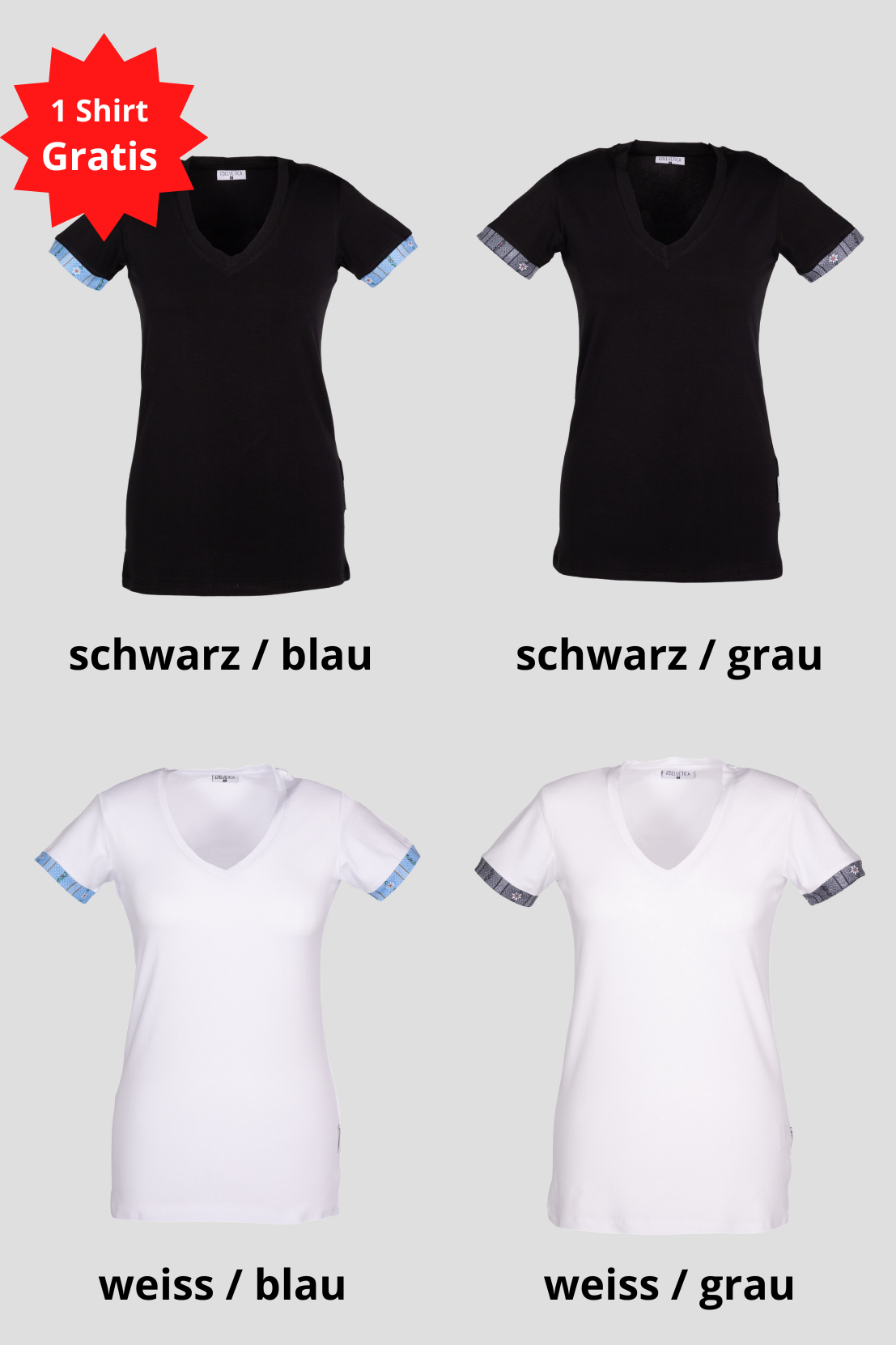 Damen 4 für 3 Kombo Edelweiss T-Shirt