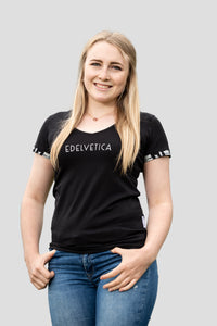 Damen Shirt Kombo Schwarz / Gold und Schwarz / Silber mit Edelvetica-Schriftzug