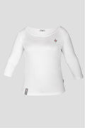 Damen Edelweiss U-Boot-Shirt von Edelvetica, ein modisches und bequemes Kleidungsstück. Dieses Shirt zeichnet sich durch seinen U-Boot-Ausschnitt aus und ist mit einem dezenten Edelweiss-Muster verziert. Es kombiniert Eleganz mit einem Hauch von Schweizer Tradition, ideal für einen entspannten, aber stilvollen Look.