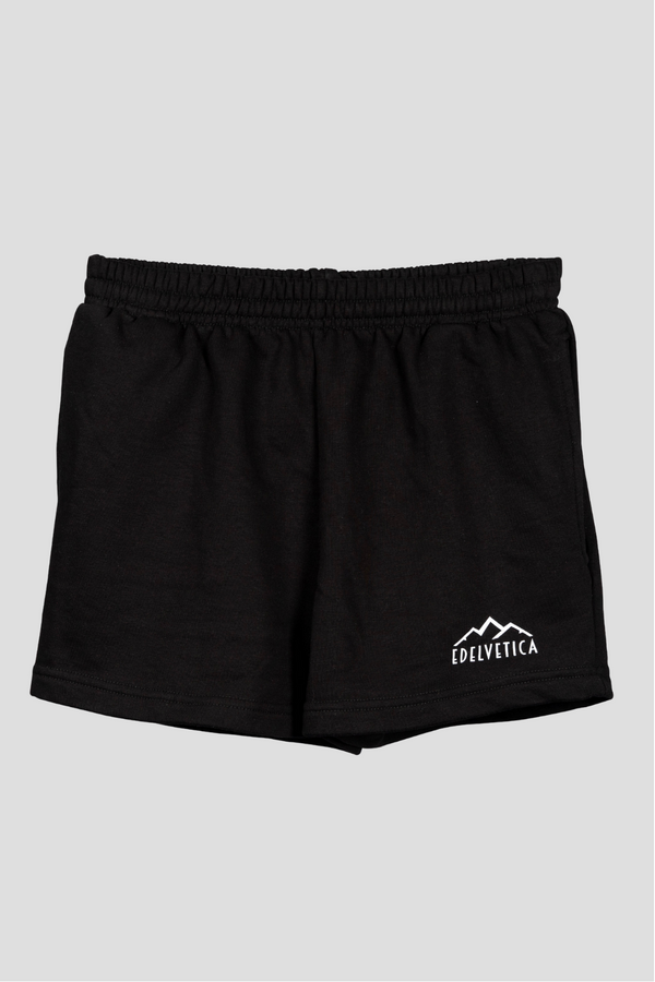 Damen Shorts von Edelvetica mit Edelweiss-Abschluss und Logo, eine modische und praktische Wahl für Freizeitaktivitäten. Diese Shorts zeichnen sich durch ein charakteristisches Edelweiss-Muster am Abschluss und das Edelvetica-Logo aus, was einen Hauch von alpiner Eleganz und Markenidentität verleiht. Ideal für Frauen, die lässige, aber stilvolle Kleidung schätzen.