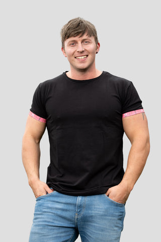 Herren-T-Shirt mit Edelweiss-Motiv am Armabschluss von Edelvetica