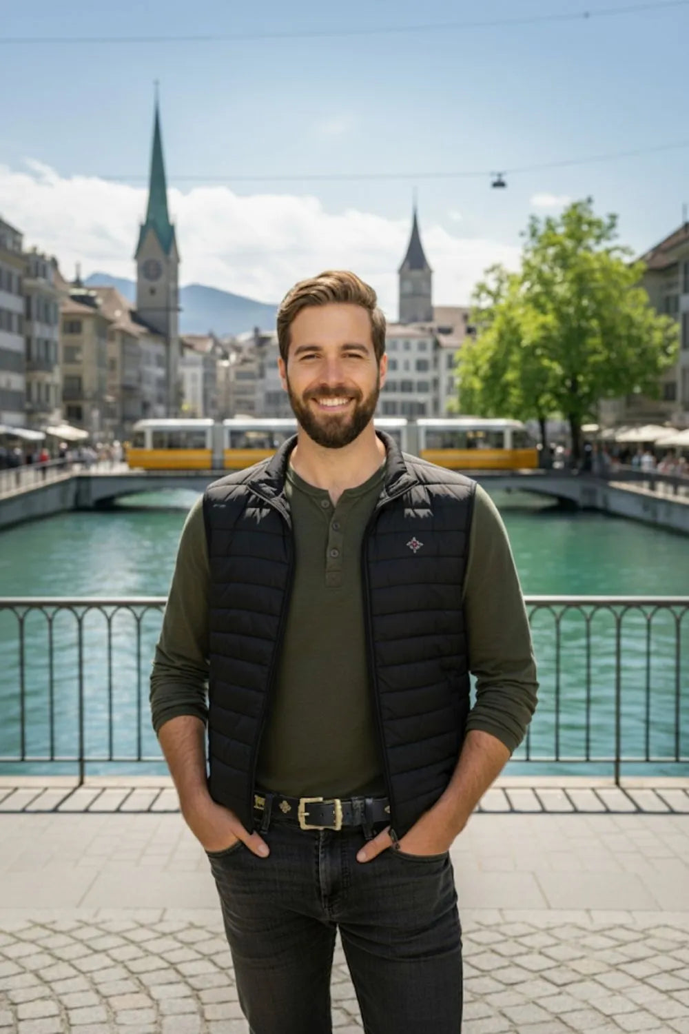 Appenzeller Gürtel Schwarz mit Goldenen Trachtenornamenten