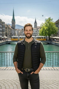Appenzeller Gürtel Schwarz mit Goldenen Trachtenornamenten