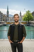 Appenzeller Gürtel Schwarz mit Goldenen Trachtenornamenten