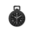 Trauffer Taschenuhr schwarz mit Edelweiss-Gravur und Alpaufzug-Lünette – Swiss Made