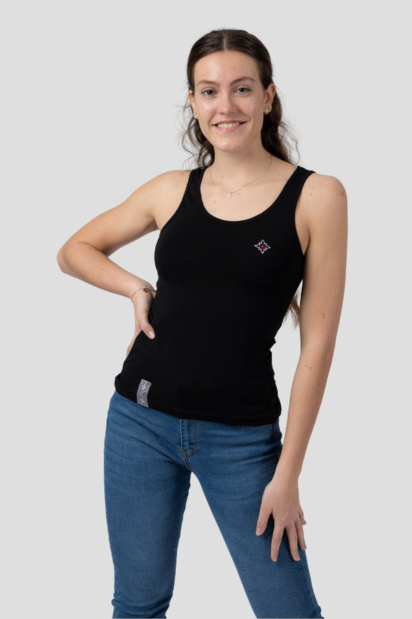 Damen Edelweiss-Tank-Top – Weicher, elastischer Stoff für hohen Tragekomfort. Perfekt für warme Tage und sportliche Aktivitäten. Schweizer Design von Edelvetica.