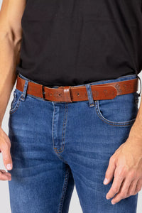 Appenzeller Chüeligürtel in Braun mit eingravierten Ornamenten