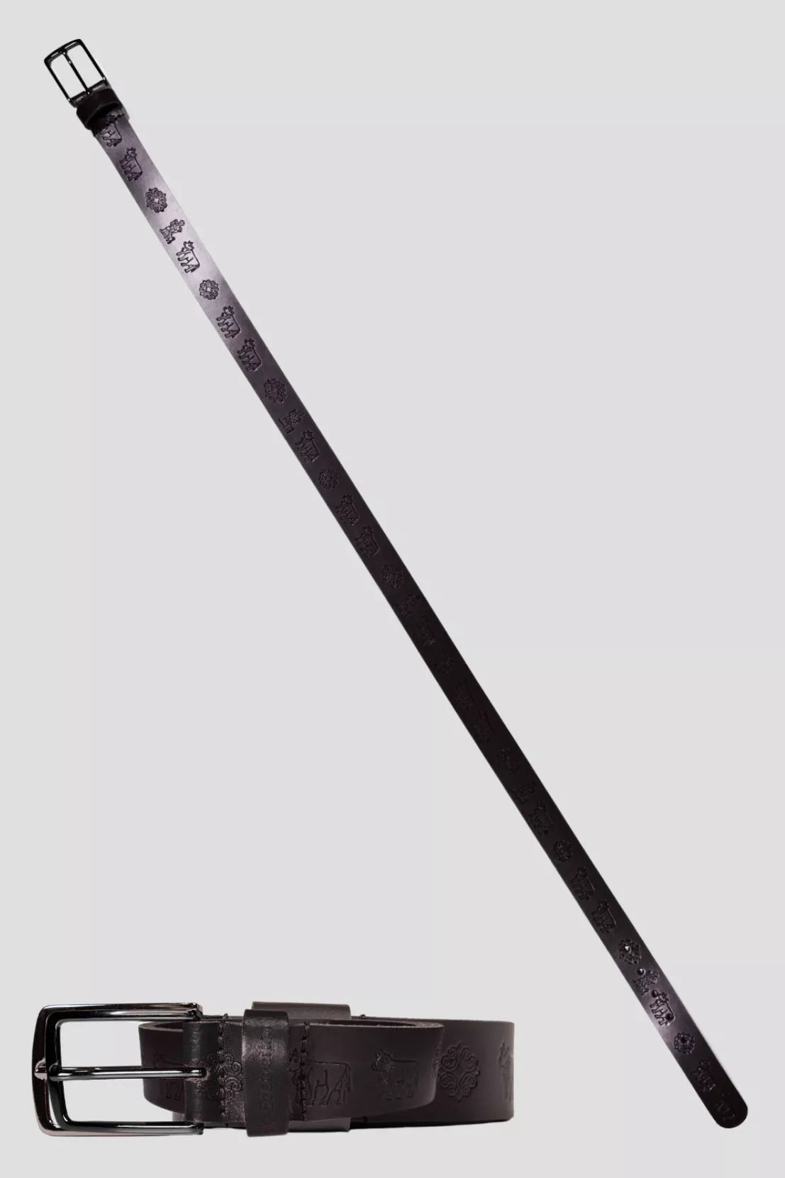 Appenzeller Chüeligürtel in Schwarz mit eingravierten Ornamenten