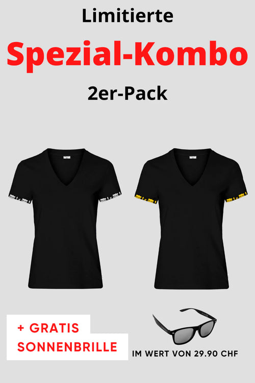 Damen 2er Kombo Alpaufzug T-Shirt + Gratis Brille