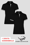 Damen 2er Kombo Scherenschnitt Polo + Gratis Brille
