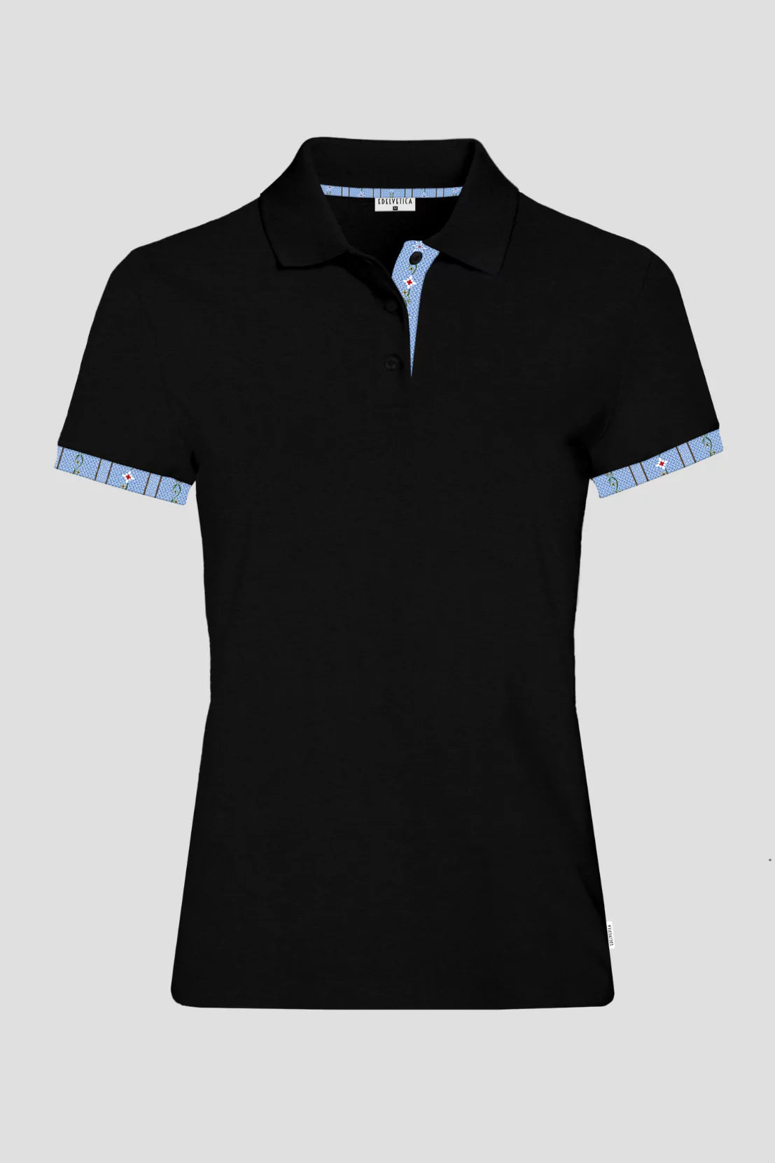 Polo Shirt Edelweiss Damen mit einzigartigem Kragen- und Armabschlussdesign von Edelvetica