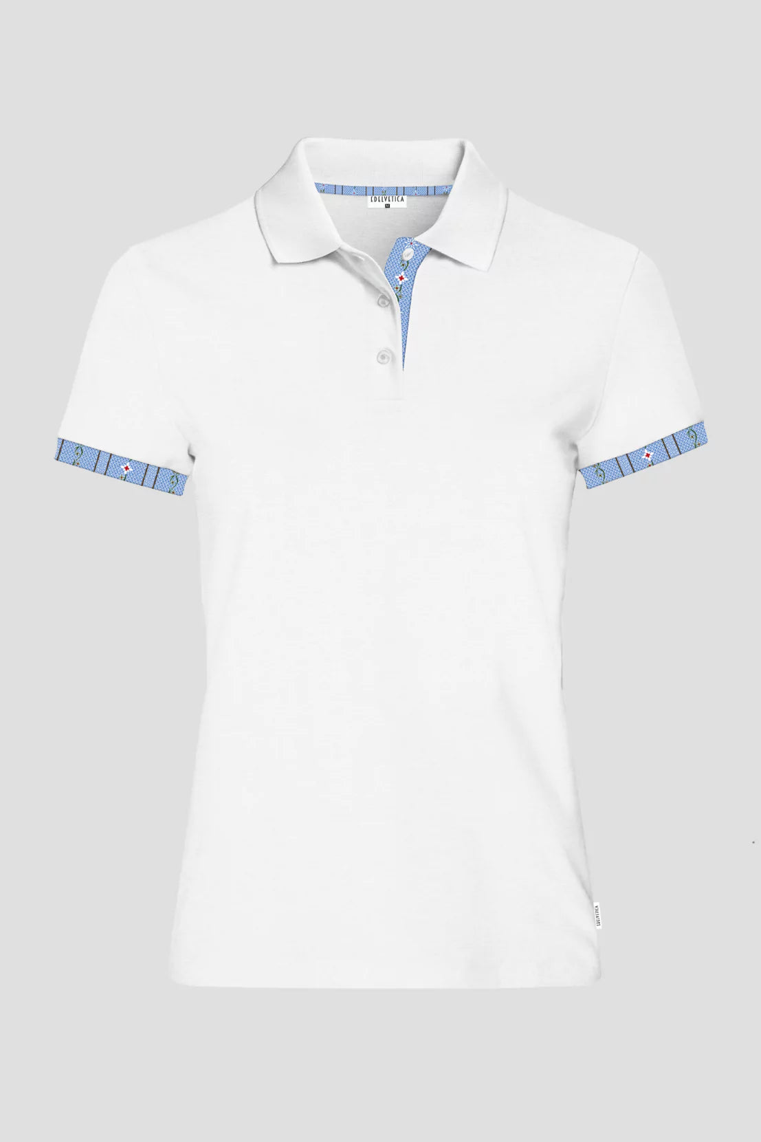 Polo Shirt Edelweiss Damen mit einzigartigem Kragen- und Armabschlussdesign von Edelvetica