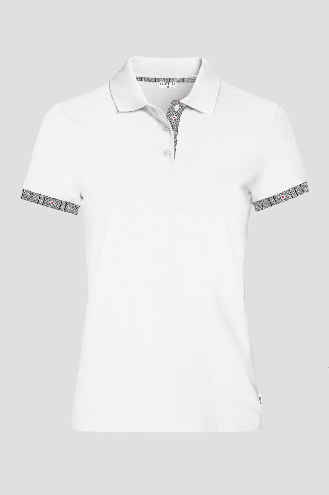 Polo Shirt Edelweiss Damen mit einzigartigem Kragen- und Armabschlussdesign von Edelvetica