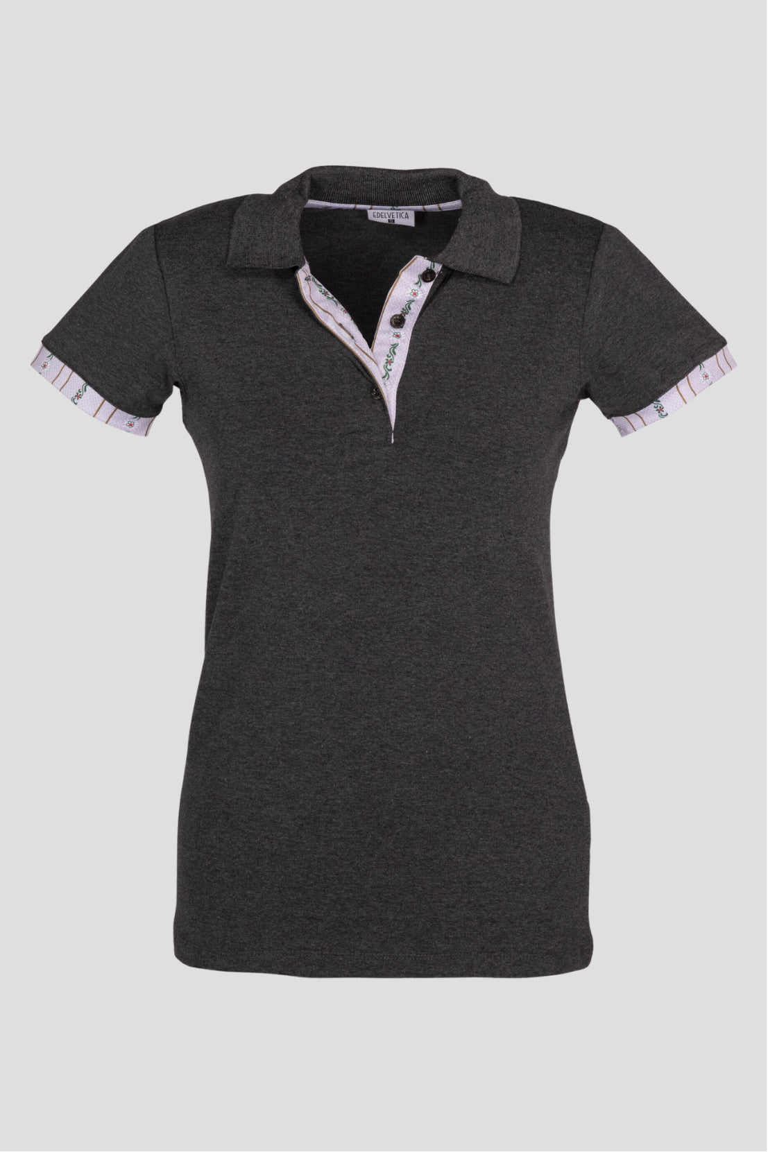 Polo Shirt Edelweiss Damen mit einzigartigem Kragen- und Armabschlussdesign von Edelvetica