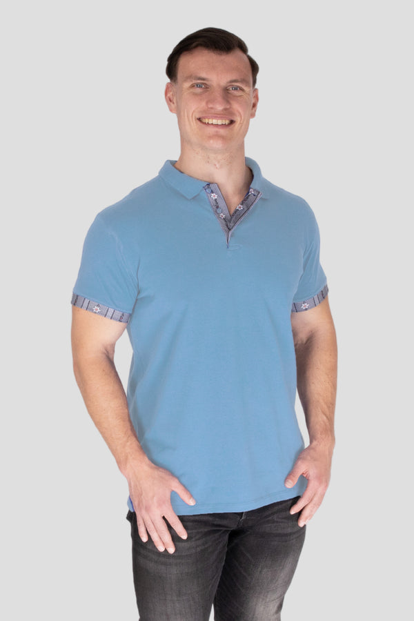 Herren Edelweiss Polo Shirt mit einzigartigem Krageninnenseite- und Armabschluss Design in verschiedenen Farben