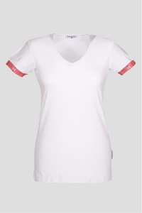 Edelweiss Original Damen T-Shirt in verschiedenen Farben mit einzigartigem Edelweiss-Design am Armabschluss von Edelvetica.