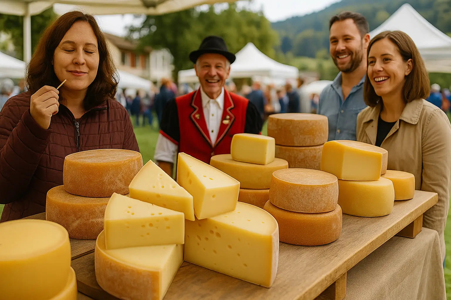 Käsestand auf dem Käsefestival in der Schweiz