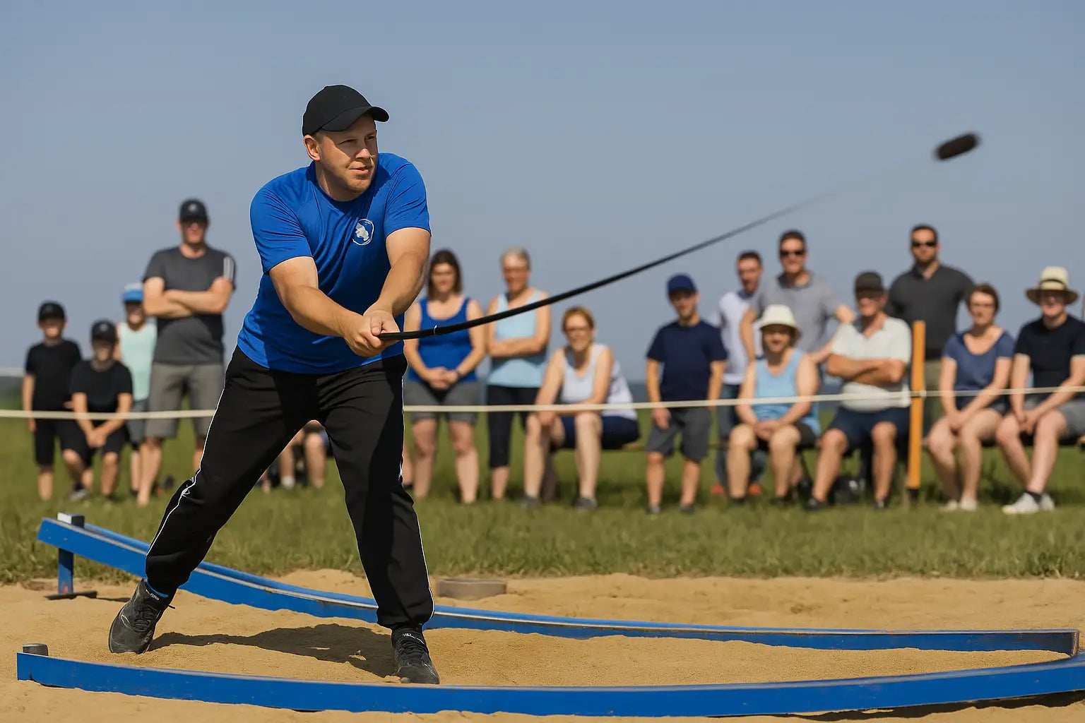 Mann beim Hornusserfest Event in der Schweiz