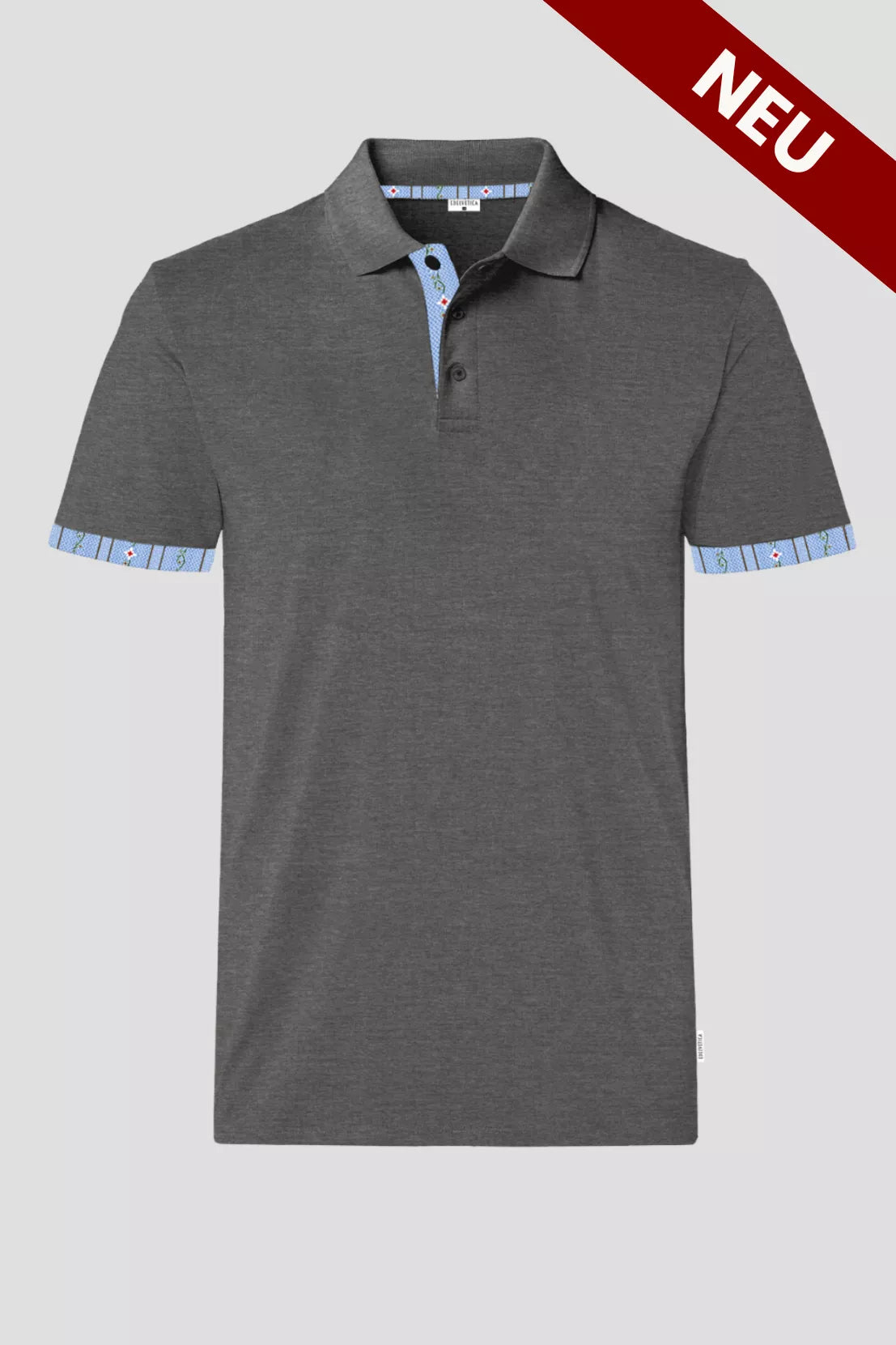 Polo Shirt Edelweiss Krageninnenseite & Armabschluss Herren
