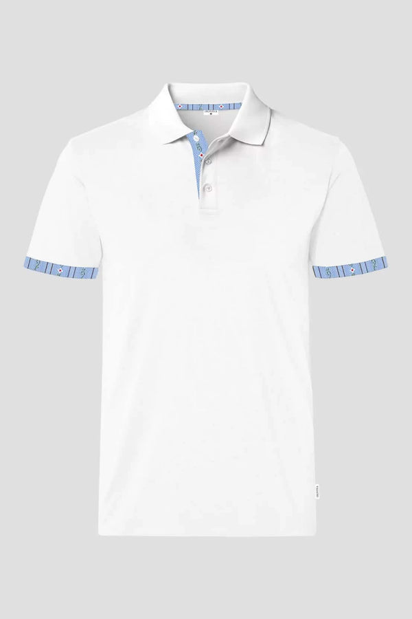 Herren Edelweiss Polo Shirt mit einzigartigem Krageninnenseite- und Armabschluss Design in verschiedenen Farben