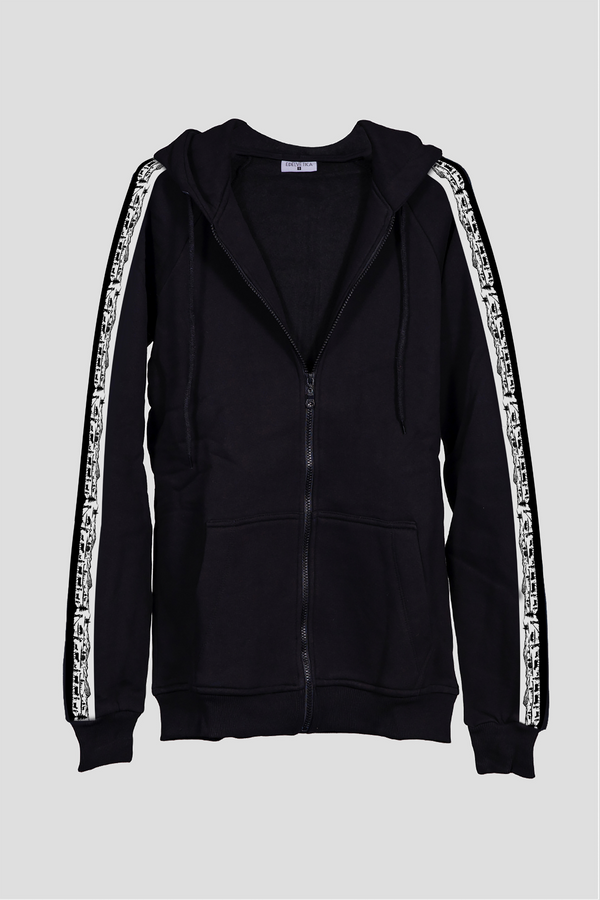 Damen-Sweatjacke mit Scherenschnitt-Design von Edelvetica in schwarz, aus 100% Premium-Baumwolle.