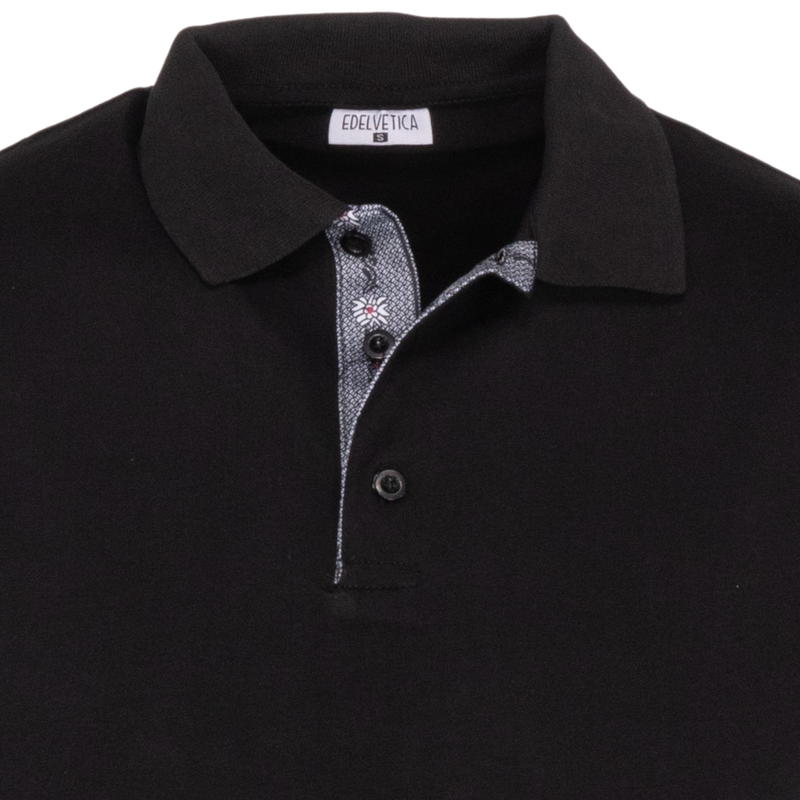 Herren Edelweiss Polo Shirt Krageninnenseite
