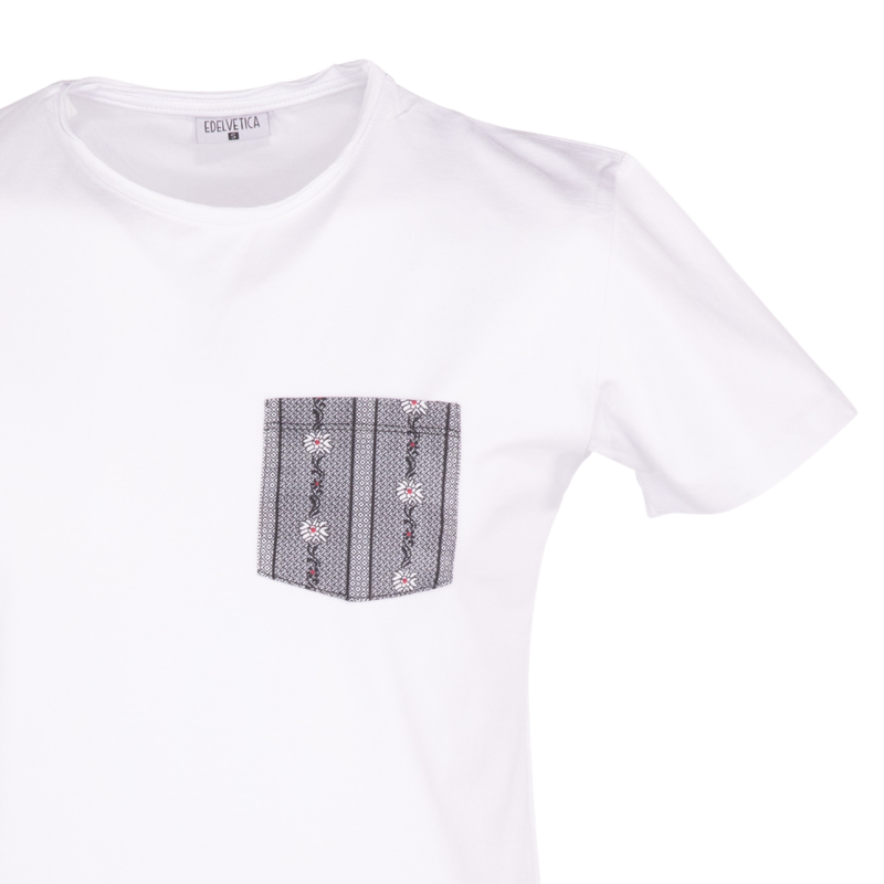 Herren Edelweiss Shirt Brusttasche